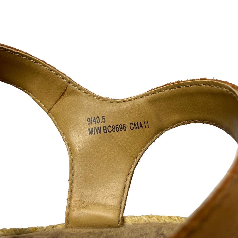 BOC Leather Crisscross Woven Strappy Wedge Sandals Tan Size 9 - Picture 15 of 16